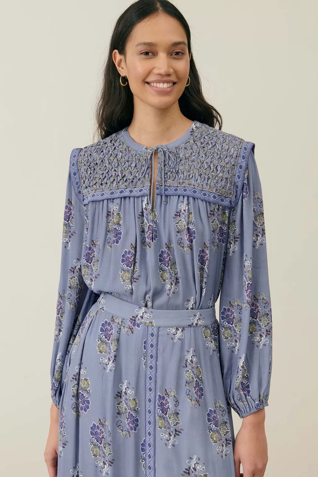 Louise Misha Blouse Bonnie cloudy blue bouquets Fashion