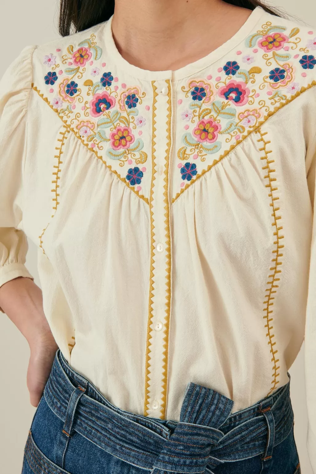 Louise Misha Blouse Izzana Cream New
