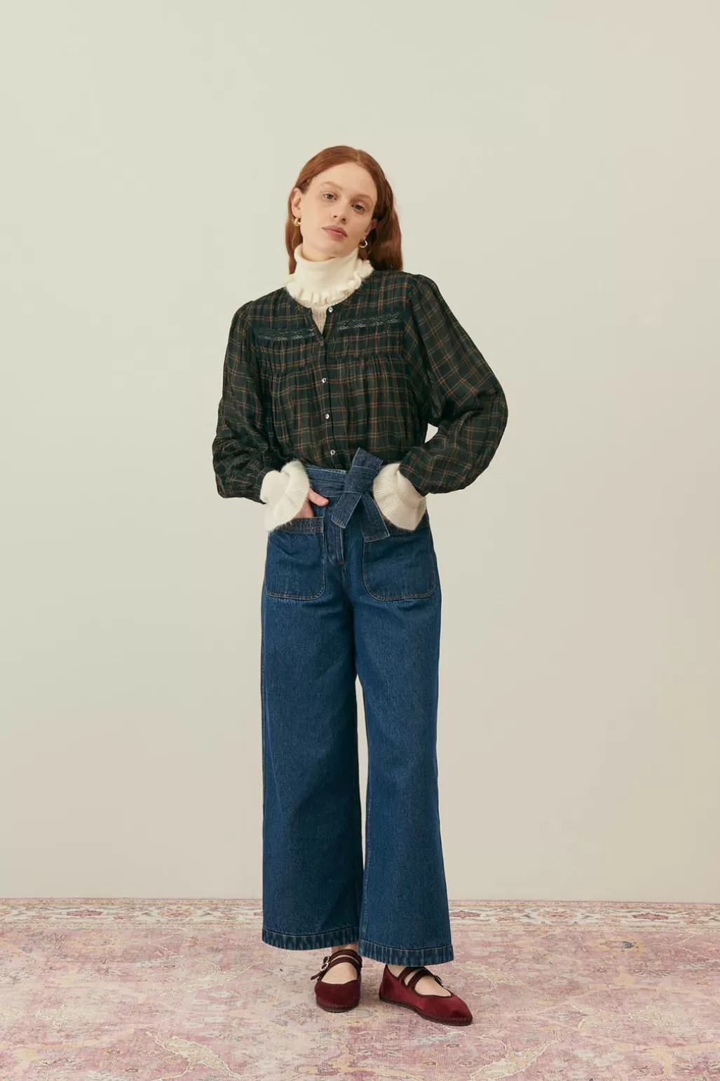 Louise Misha Blouse Jally Charcoal Checks Hot