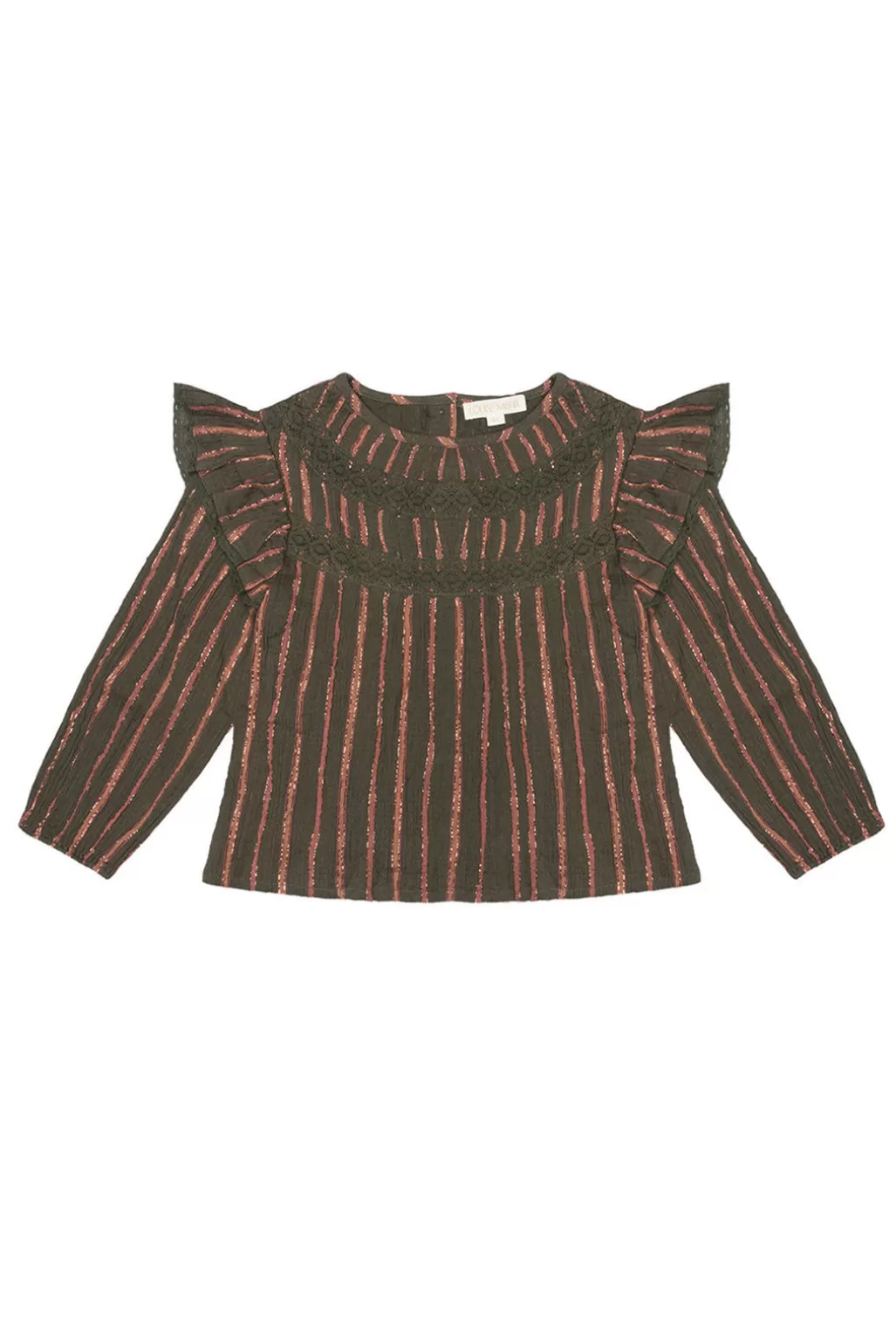 Louise Misha Blouse Janika Khaki Copper Stripes Shop