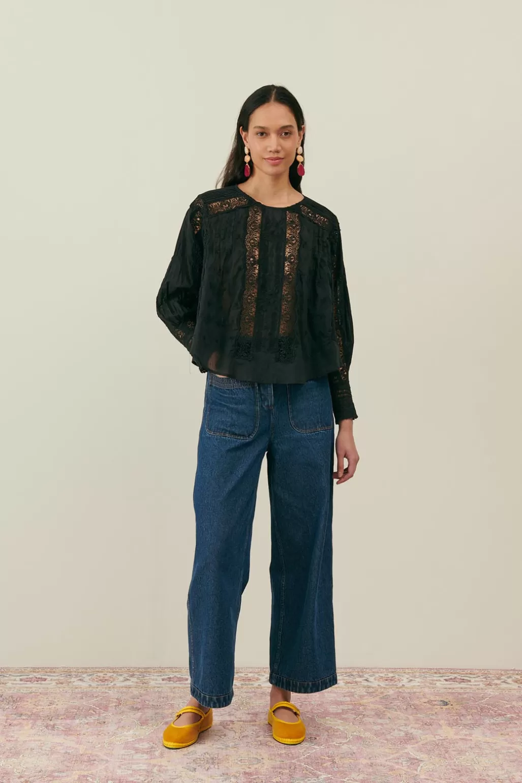 Louise Misha Blouse Jeannine Black Clearance
