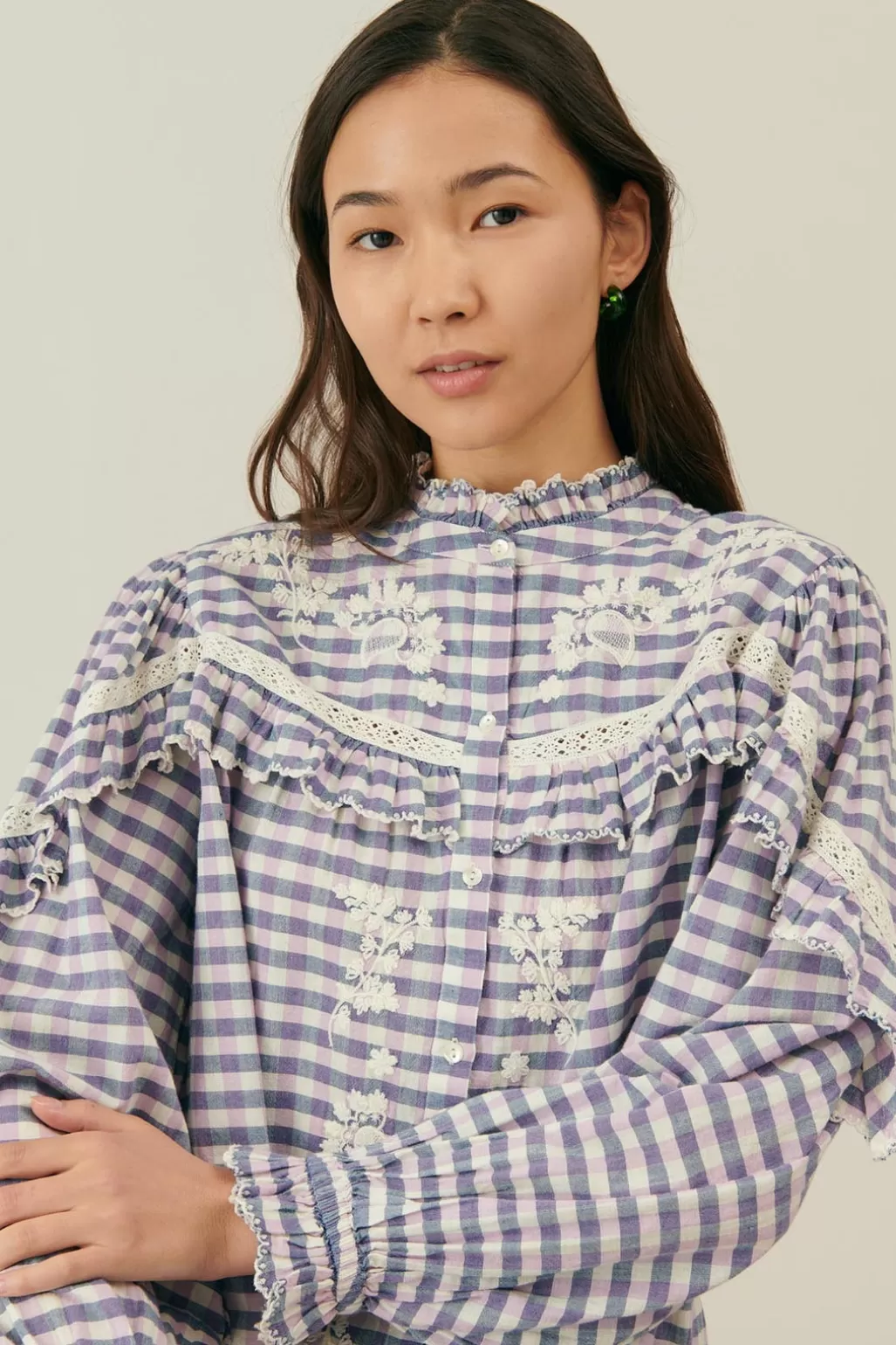 Louise Misha Blouse Noelianne Blue & Purple Checks Fashion