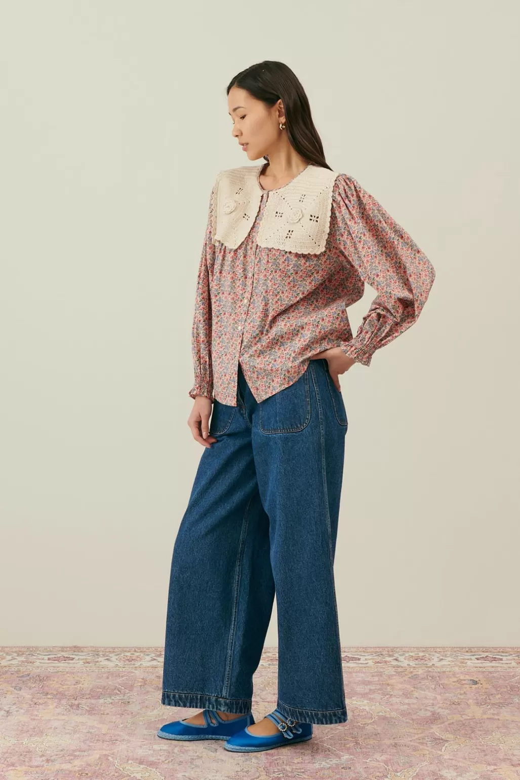Louise Misha Blouse Vicky Blush Floral World Cheap