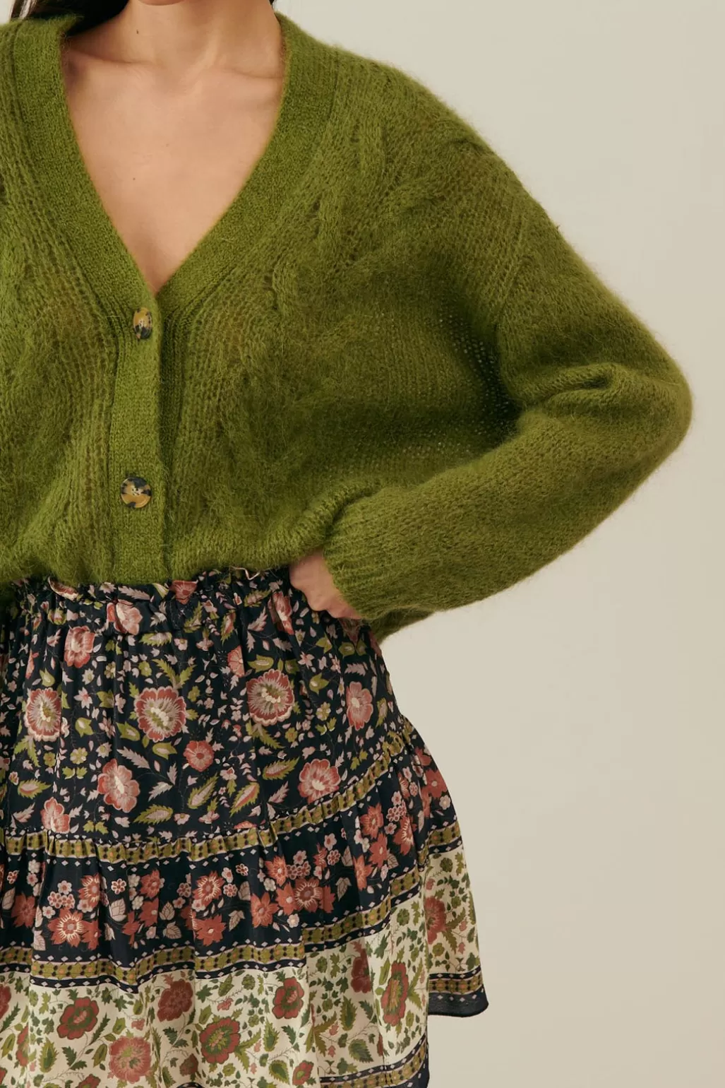 Louise Misha Cardigan Sirika Khaki Flash Sale