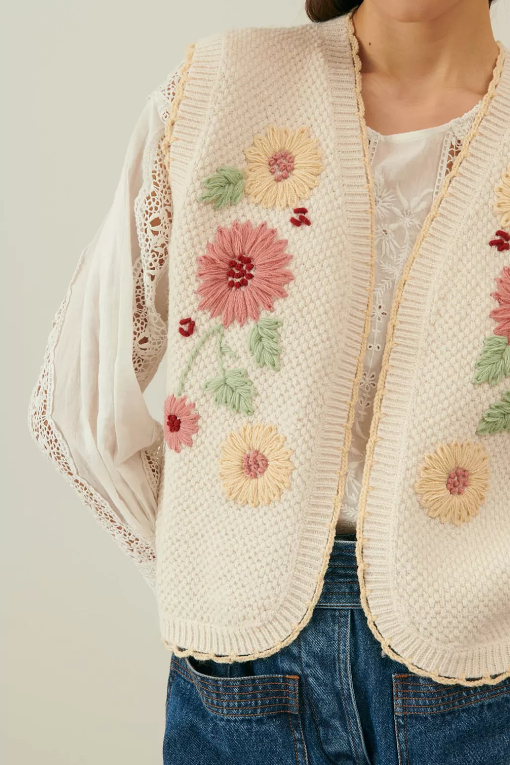 Louise Misha Gilet Sylnan Cream Outlet