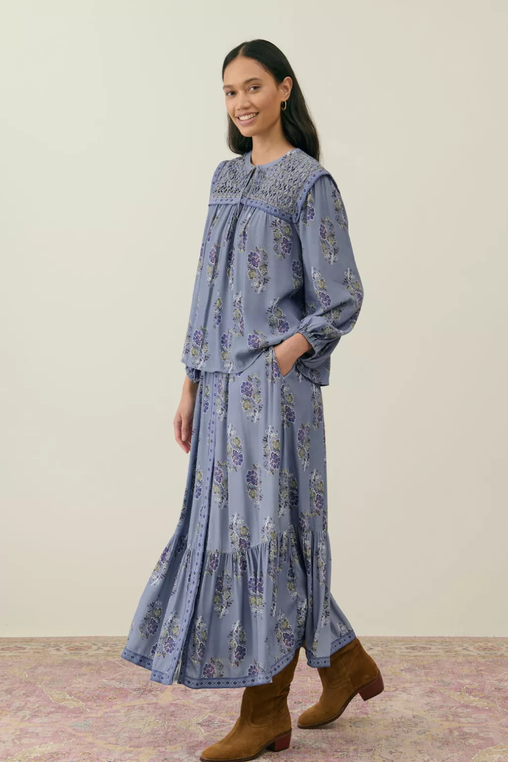 Louise Misha Jupe Azalea cloudy blue bouquets Clearance