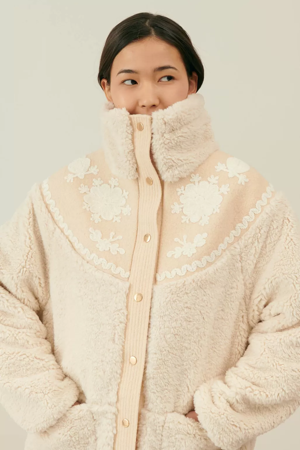 Louise Misha Manteau Rose Cream Best Sale