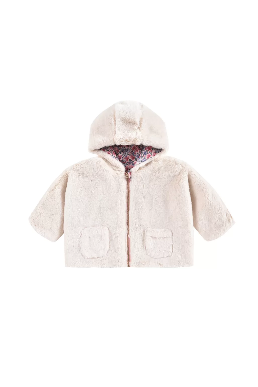 Louise Misha Manteau Réversible Felvet Blush Floral World New