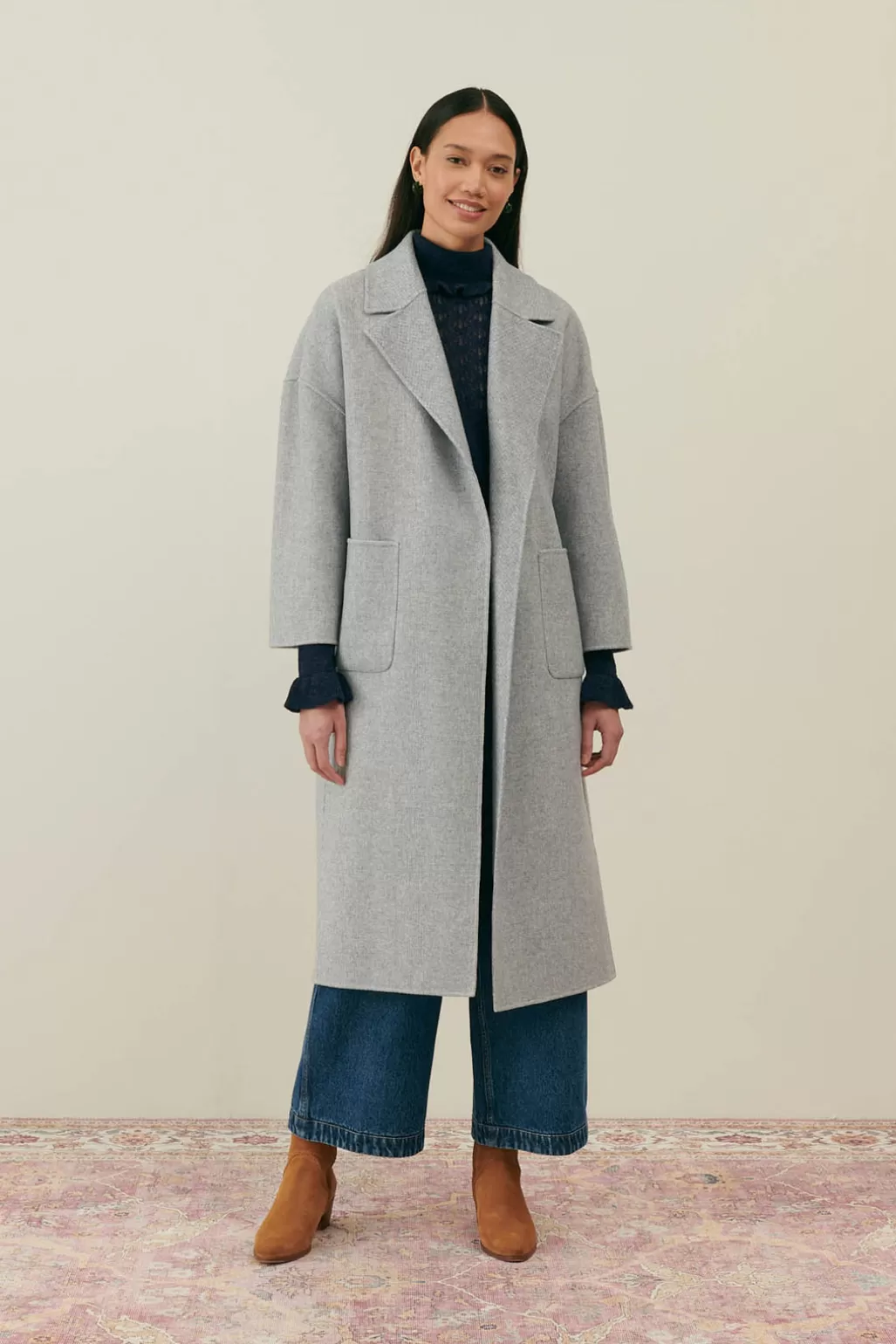 Louise Misha Manteau Sullyne Blue Mini Checks Best