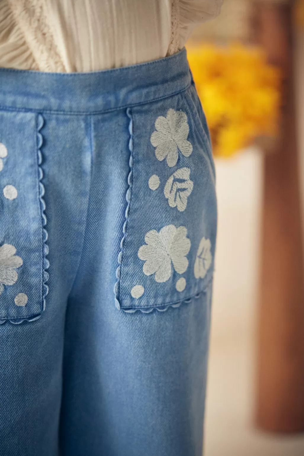 Louise Misha Pantalon Flofi Stone Blue Shop