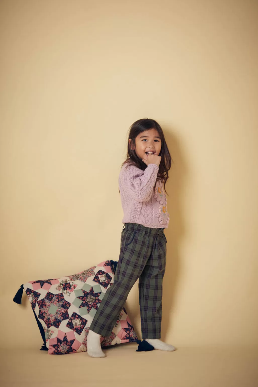 Louise Misha Pantalon Nima Green Tartan Best Sale