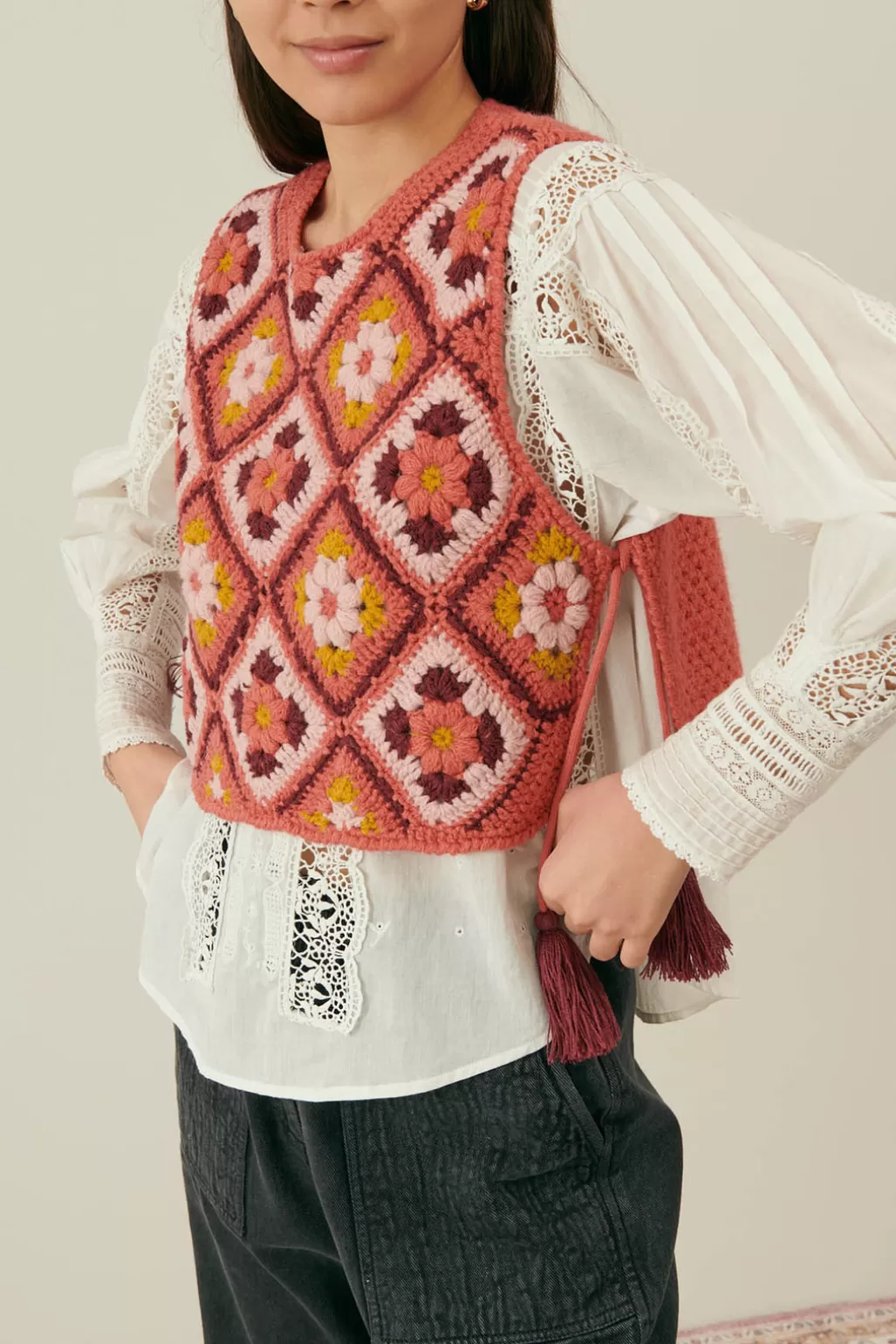 Louise Misha Plastron Soang Raspberry Best Sale