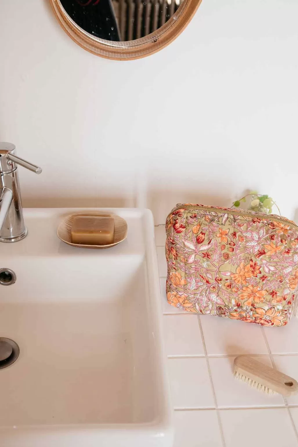 Louise Misha Pochette Teiki Khaki Multi Flowers Clearance