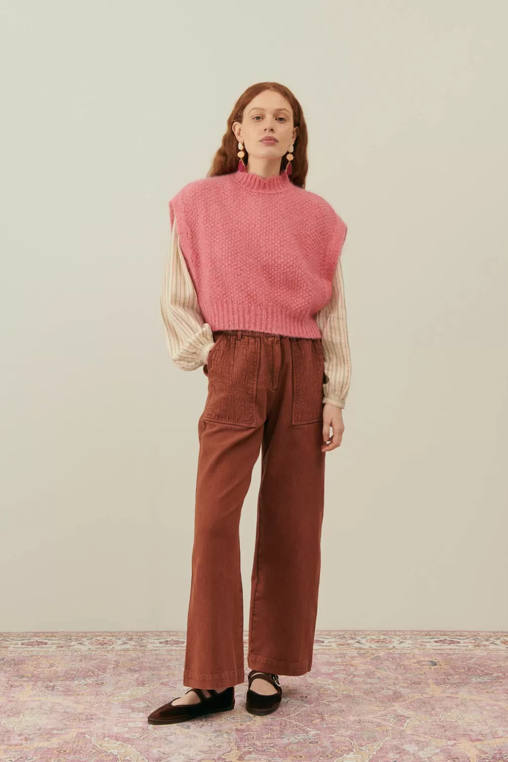 Louise Misha Pull Sans Manches Sougi Strawberry Clearance