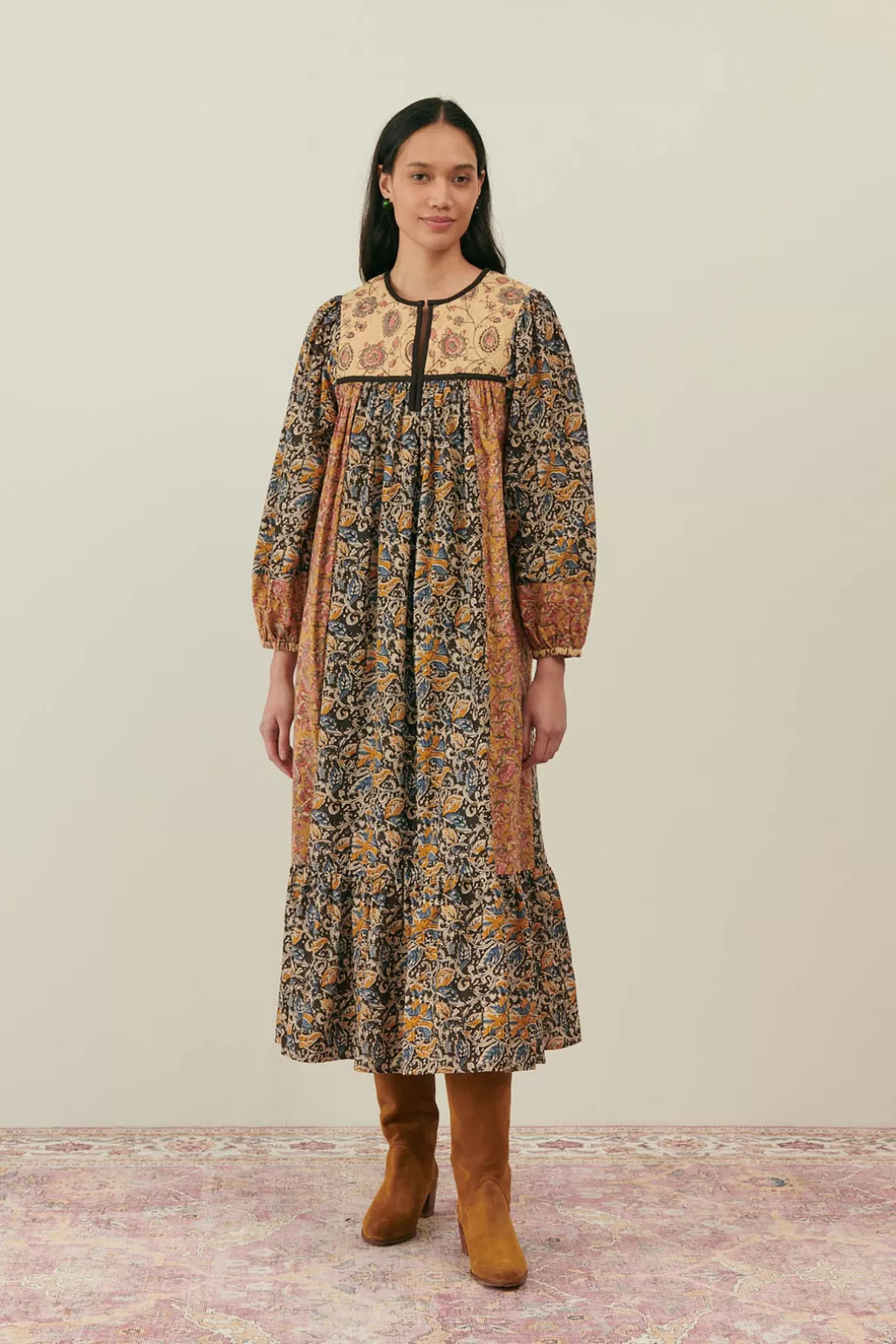 Louise Misha Robe Gypsia Honey-charcoal Poem Fashion