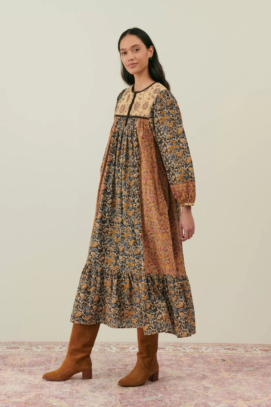 Louise Misha Robe Gypsia Honey-charcoal Poem Fashion