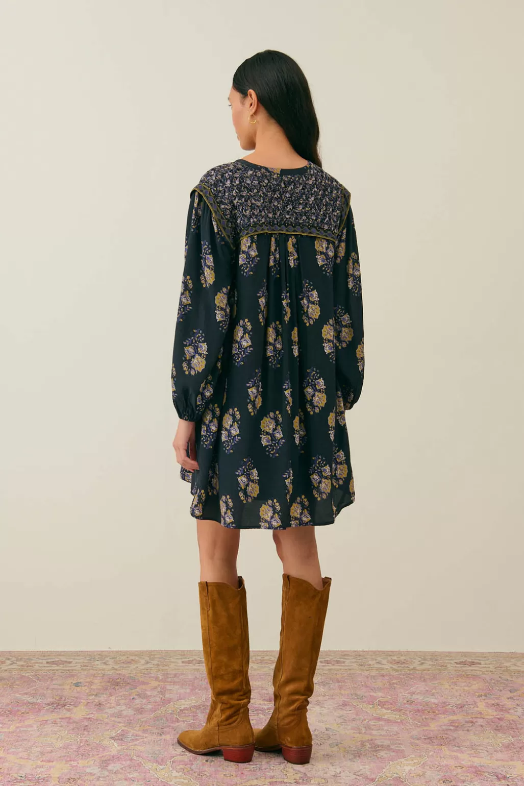 Louise Misha Robe Laurette Blue Night Bouquets Flash Sale