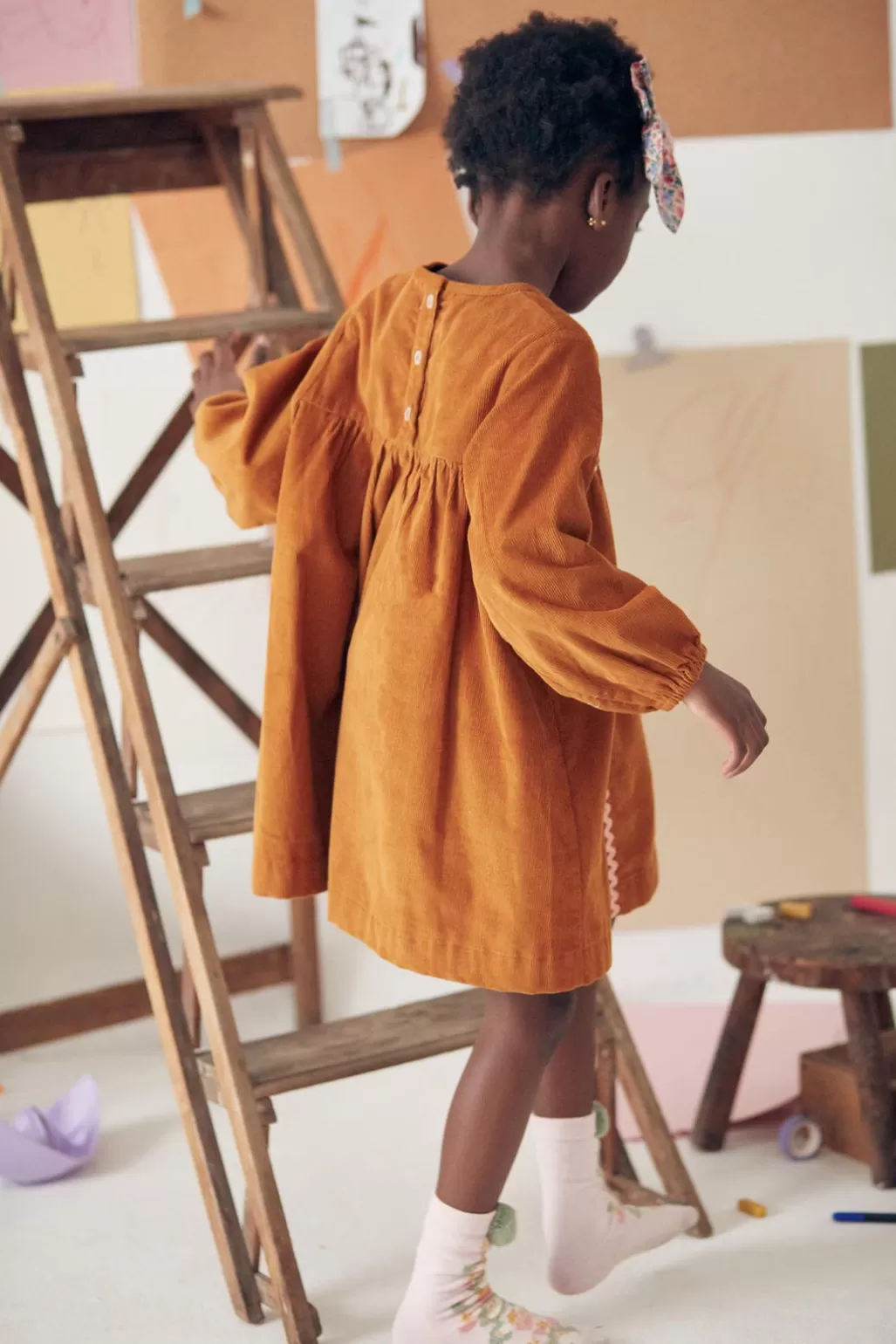 Louise Misha Robe Linoa Caramel Discount