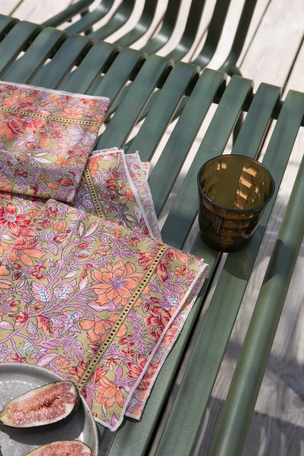 Louise Misha Serviette de table Carlotta - Lot de 4 Khaki Multi Flowers Flash Sale