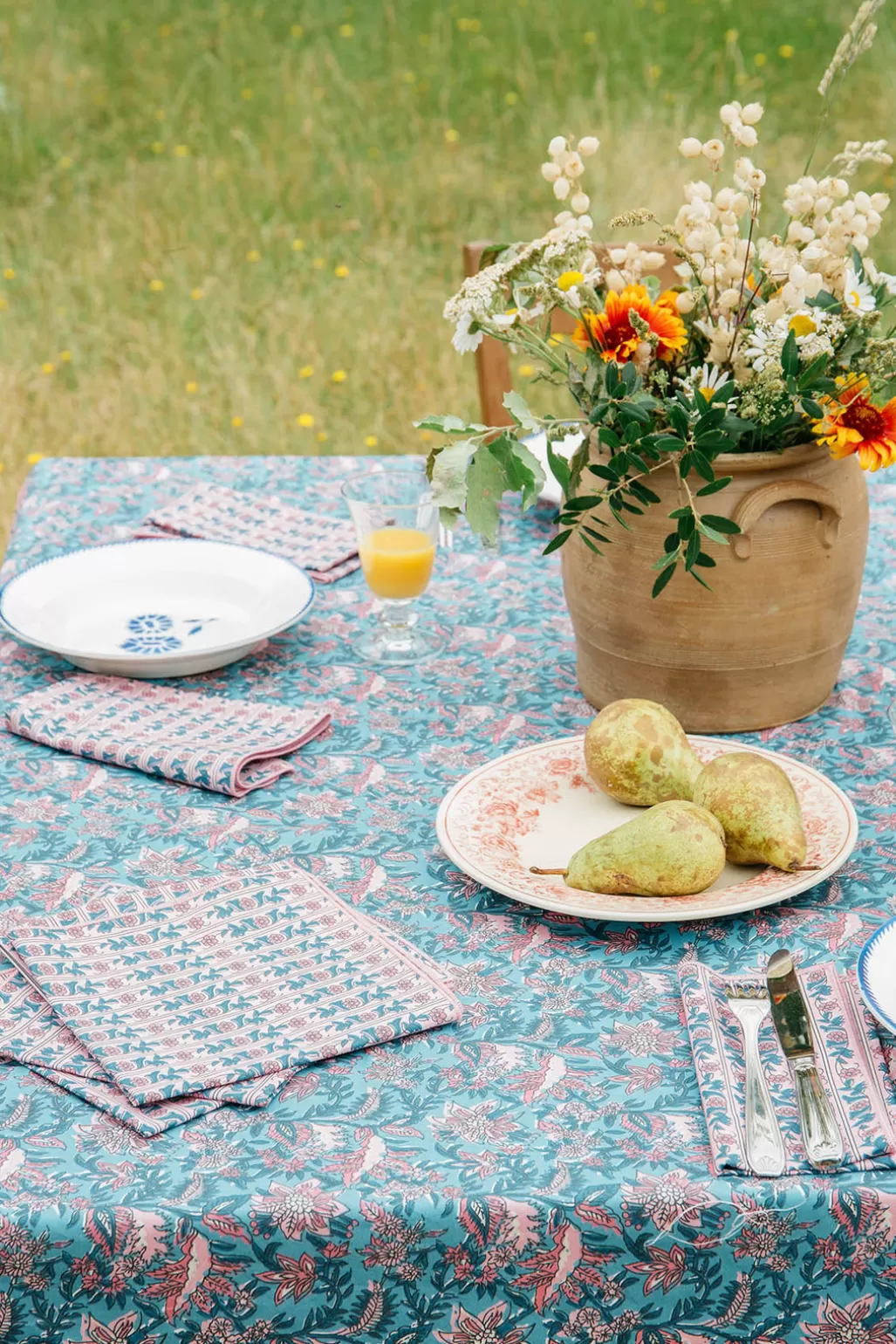 Louise Misha Serviette De Table Carlotta - Lot de 4 Teal Garden Of Eden Online