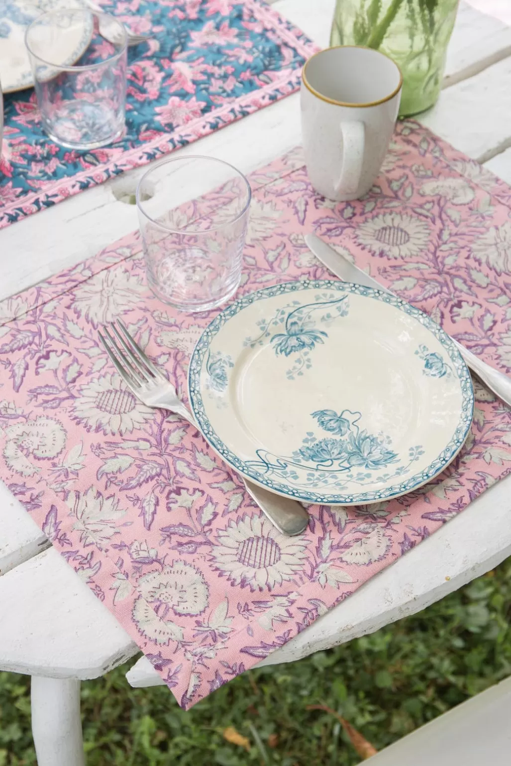 Louise Misha Sets De Table Carlitta - Lot de 2 Pink Daisy Garden Clearance