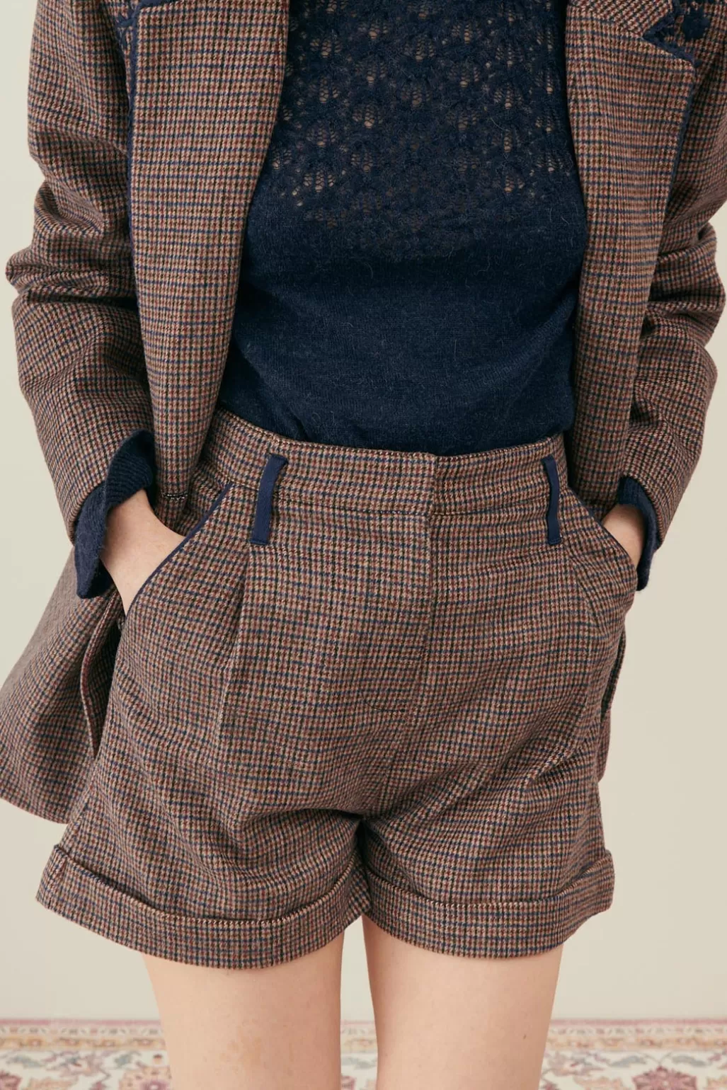 Louise Misha Short Joseph blue men checks Sale