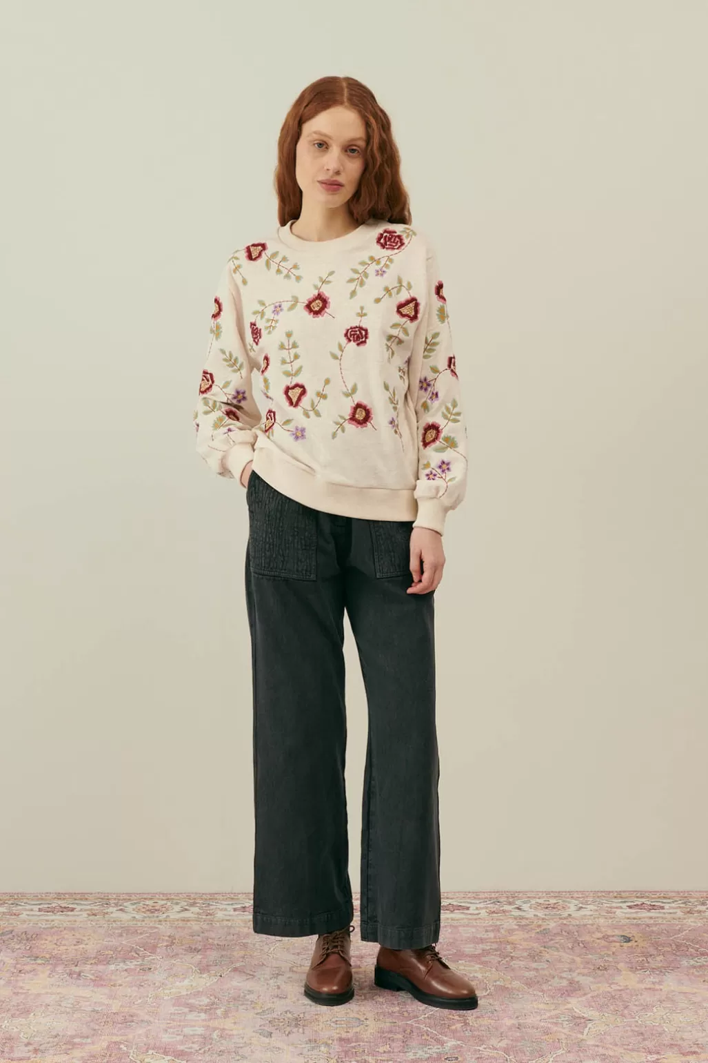 Louise Misha Sweat Petra Flower Embroidery Store
