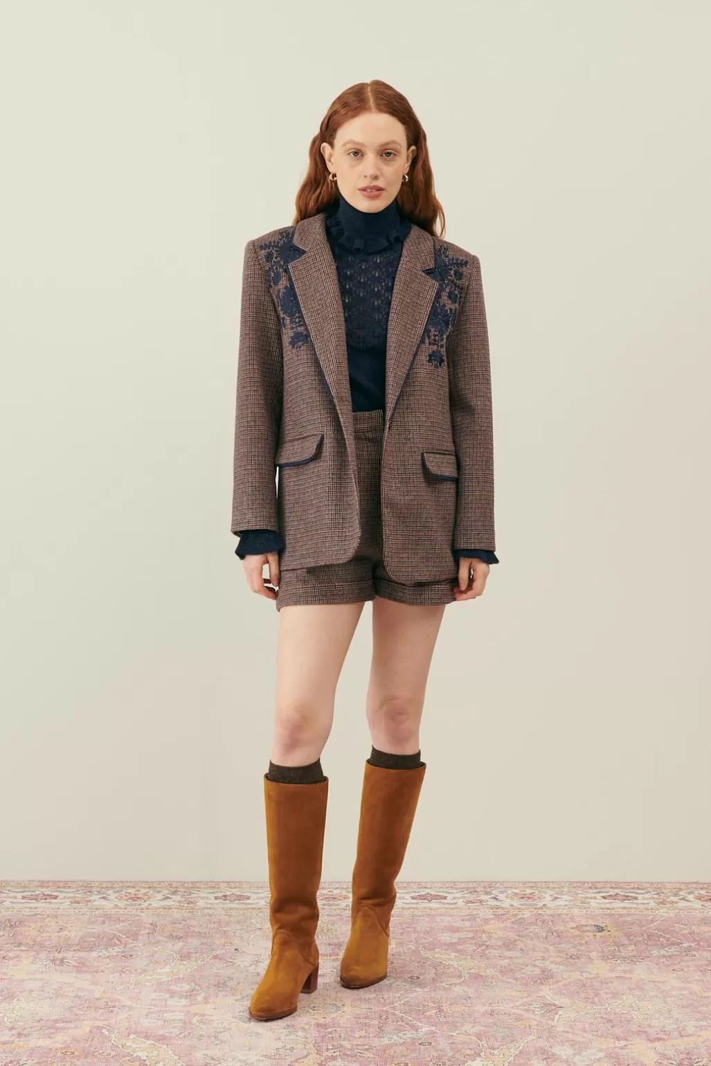 Louise Misha Veste Hanoi blue men checks Fashion